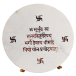 Gyatri Mantra on Marble Stone with Stand for Home Decor